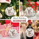 2 x Deer Ornaments for Christmas Tree 2025  Deer Gifts for Men, Women, Woodland Animal Christmas Ornaments, Hunting for Lovers, Family, Friends - Ceramic Hanging Decorations
