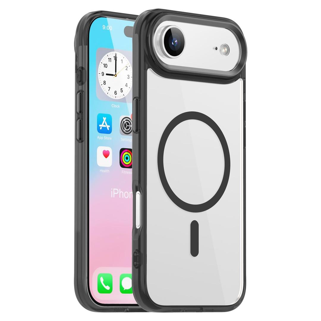 Lunivop for iPhone Air Case Clear [Compatible with Magsafe Wireless Charging] Yellowing Resistant Magnetic Transparent Cover Protection Rugged for iPhone 17 Air Phone Cases 2025 Black