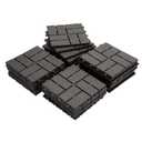 Interlocking Deck Tiles 12"x12" Square Composite Flooring, All-Weather for Balcony and Backyard, Pack of 36, Gray
