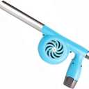 KZU Electric Fireplace Bellows, BBQ Air Blower, Handheld Outdoor Cooking Fan Charcoal Starter Fan Cordless Bellows Grills BBQ Camping Barbecue Fire Bellows (Extended Duct)