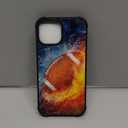 DJSOK Case for iPhone 15,Luxury Pattern Design Shockproof Rugged Cover,Cases for Man Woman-Rugby American Football on fire