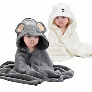 2Pcs Baby Hooded Towel,31 * 31 in Toddler Bath Towels for Newborn Babies,Toallas de Bao para Bebe,Organic Infant Kids Boy Essentials 1-3