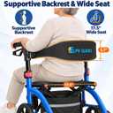 Rollator Walker with Seat for Seniors, 10" & 8" Wheels, 350 lb
16.9 lb Lightweight Foldable Aluminum Rollator with All-Terrain Wheels, Built-in Cable Brakes and Storage Bag