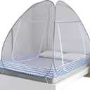 Instant Pop-Up Mosquito Net Tent for Bed | Full Enclosure Design with Ultra-Fine Mesh & Portable Foldable Frame | Indoor/Outdoor Camping, Travel Bed Canopy - Easy Setup & Pack up(Queen Size)
