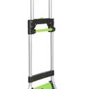 Leeyoung Folding Hand Truck and Dolly,309 lb Capacity Aluminum Portable Cart with Telescoping Handle and PP+EVA Wheels (Green)