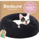 Bedsure Calming Dog Bed for Small Dogs - Donut Washable Small Pet Bed, 23 inches Anti-Slip Round Fluffy Plush Faux Fur Large Cat Bed, Fits up to 25 lbs Pets, Black