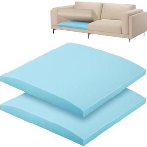 22"x22" Couch Cushion Support, Blue Sofa Cushion Sagging Repair, Curved High Density Foam Replacement for Furniture Sagging Seat Sectional Loveseat Chair (2 Pcs)