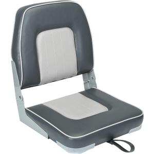 Classic Low Back Fishing Boat Seat with Backrest Folding Boat Chair Marine Bass Jon Boat Seats
