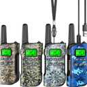 Walkie Talkies for Kids Rechargeable,Toys for Boys and Girls Ages 3-12, 4 Pack Long Range 2-Way Radios, Birthday Gifts,Christmas Stockings, Outdoor Play, Family Games, Hiking Camping Gear (Camouflage)