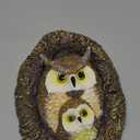 Owl Mom and Owlet Tree Hugger, Outdoor Garden Sculpture Tree Faces, Owl Bird Garden Resin Statue, Tree Peeker Ornament, Durable & Waterproof, Decorations Gardening Presents for Housewarming Birthday