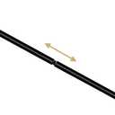 H.VERSAILTEX 1 PACK Magnetic Curtain Rods for Metal Doors 16" to 28", 1/2 Inch Diameter Adjustable French Door Curtain Rod for Classroom Whiteboard Magnetic Cafe Rod Towel Bar Holder, Black