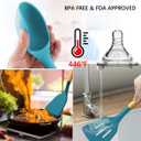 Umite Chef Kitchen Cooking Utensils Set, 33 pcs Non-stick Silicone Utensils Spatula Set with Holder, Silicone Kitchen Gadgets Utensil Set(Dark Blue)