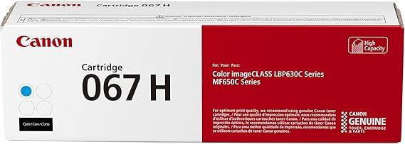 Canon Genuine 067 Cyan Toner Cartridge High Capacity Compatible with LBP633Cdw, LBP632Cdw, MF652Cdw, MF653Cdw, MF654Cdw, MF656Cdw