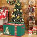 FOTSHARER Christmas Ornament Storage Box with 4 Adjustable Trays Holds up to 96 Ornaments Christmas Ornament Boxes with Dividers Ornament Organizer Storage Box Holiday Xmas Decorations Storage Bin (Green)