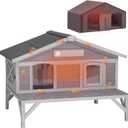 Aivituvin Outdoor Cat House 100% Insulated Feral Kitty Shelter with Liner Weatherproof for Winter,Extra Large Room