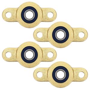 4 Pack Pillow Block Bearing for 6mm Diameter Shaft, 1/4 in Bore, 2-Bolt Flange, Self Aligning Cast Iron Housing, Set Screw Locking Style Flange Pillow Block Bearing