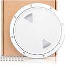 Smartmarine Boat Hatch White 4" 6" 8" Round Non Slip Inspection Hatch w/Detachable Cover for Marine Boat Yacht (8 inch)