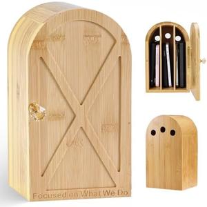 UMMNPR Bamboo Phone Box for Family Time, Cell Phone Jail with Charging Holes, 3 Sections Hold 6 Phones, Self-Discipline Box with Magnetic Lid for Phone Organization to Reclaim Family Focus