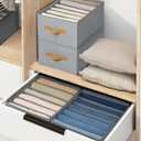 DIMJ Wardrobe Clothes Organizer - Foldable Drawer Organizers for Clothing, Fabric Clothes Organizer, Closet Organizers and Storage Boxes for Jeans, TShirt, Sweaters, Pants, Underwear, Legging (6 Pack, Grey)