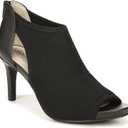 LifeStride Womens Mod Cutout Peeptoe Heeled Sandals (7 Wide, Black)