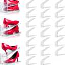 20PACK Shoe Slots Organizer for Closet,Adjustable Shoe Rack Holder Shoe Space Savers Double Layer Stack Shoe Racks for Closet Organization(Transparent)