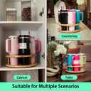 7 Slots Water Bottle Organizer for Stanley Cup Tumbler Accessories Owala Bottle Holder Rotatable Drying Rack Storage for Kitchen Cabinet Countertop Pantry Organizers for Gift, Natural Wood