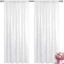 White Sequin Backdrop Curtain 2 Pieces 2FTx8FT Glitter Photography Backdrop for Party Wedding Birthday Christmas Decorations