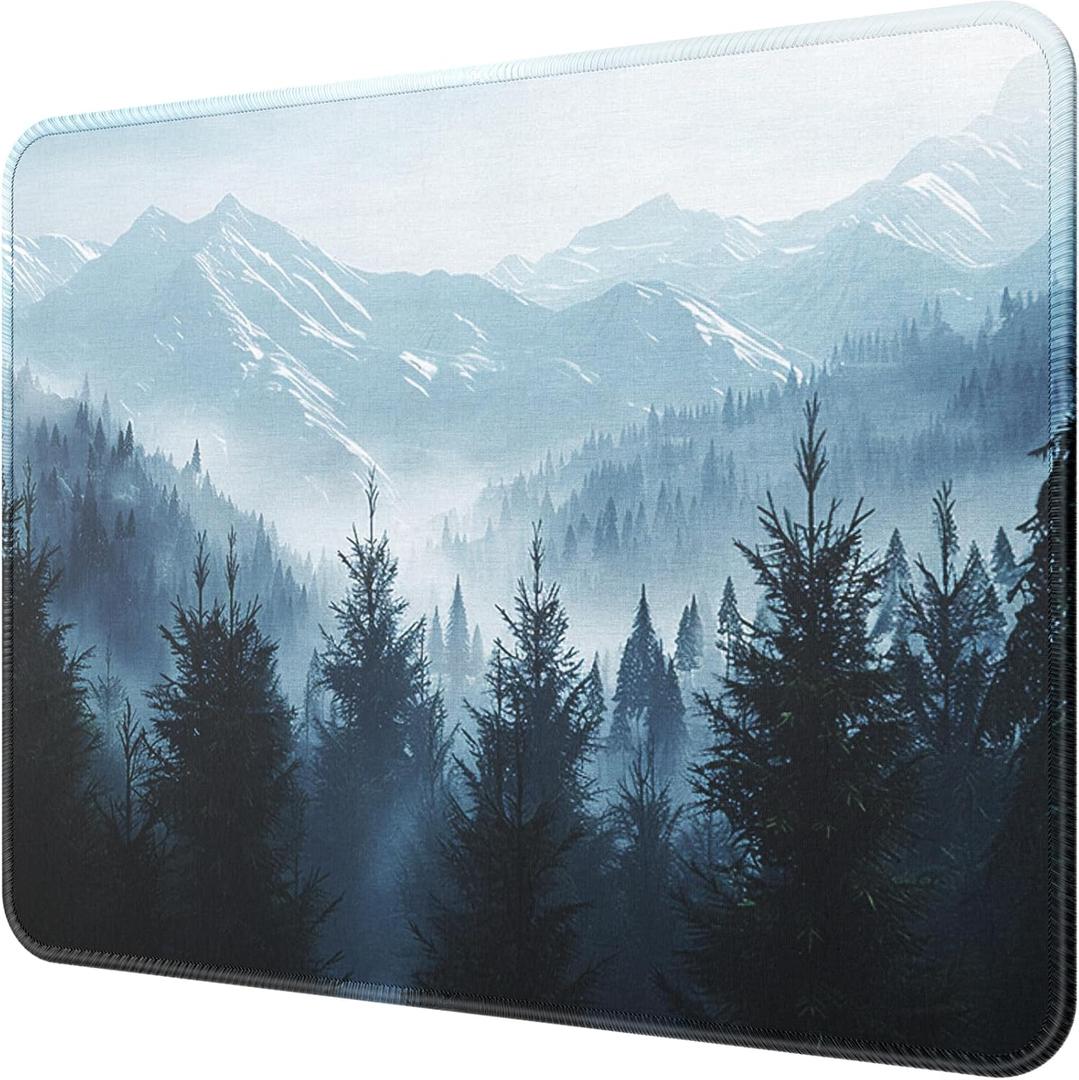 MROCO Mouse Pad [30% Larger] with Anti-Fray Stitched Edges, Premium-Textured Waterproof Surface, Non-Slip Rubber Base, Computer & Gaming Mouse Mat for Laptop, Office & Home, 8.5 x 11 in, Cloud Forest