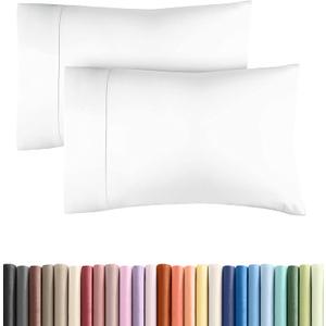 King Pillow Cases - 2 Pack - Super Soft Pillowcase Covers - Envelope Enclosure - Hotel Quality Pillow Protectors - Wrinkle Free, Fade, Shrink & Stain Resistant - Machine Washable - 20" x 40" (White)