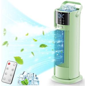 90° Oscillating & 4 Wind Speeds Portable Air Conditioner Tower Fan (Green)