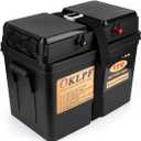 OKLPF Smart Battery Box Fits Group 24/27/31 Size Batteries for Boats, Marine,RV,Trolling Motor,Portable Battery Box,12V Marine Case w/ 50 AMP Connectors