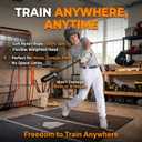 The Yellow Baseball Swing Trainer kit Includes 12 Training Balls and 1 Centrifugal Swing Trainer, as Well as a Rope Baseball Batting bat for Comprehensive Training.