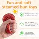4Pcs Giant Dumpling Squishy, Dumpling Squeeze Toy,Giant Dumplings Glitter Box, Colorful Sensory Toys Stress Relief Ball, Squishy Toy with Steamer Box, Soft Squeeze Decompression Dough