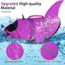 EMUST Shark Life Jackets for Dogs, Adjustable Ripstop Dog Life Vest for Water Safety Pet Life Vest with Rescue Handle Safety Vest for Swimming Pool Beach Boating, (L,SolidRosepink)