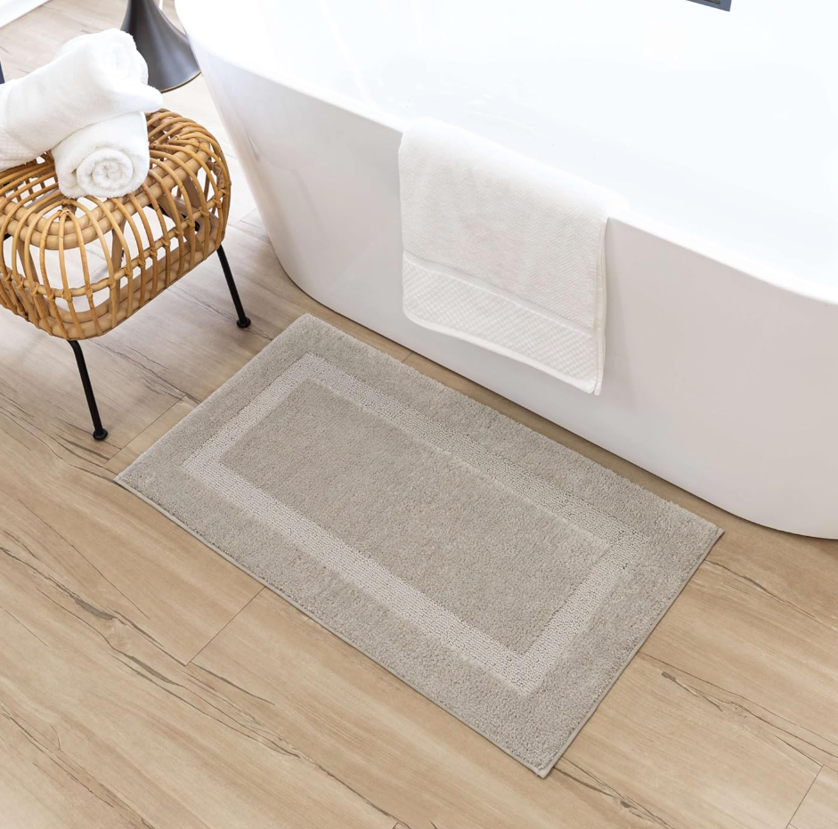 Mohawk Home Prestige Casual Solid Taupe 1' 5" X 2' Bath Mat Perfect for Bathroom