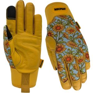 Thorn Proof&Puncture Resistant Gardening Gloves with Grip,Garden Glove for Women, Leather Yard Work Gifts (L)