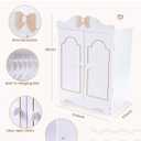Wooden Baby Doll Closet for Accessories & Clothes, Storage Wardrobe for 16-Inch Dolls, Easy-Open Doors with Built-in Hanging Rod, Magnetic Closure, Includes 10 Hangers & DIY StickersNot Doll, 13.19 inches