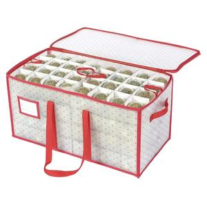 Sattiyrch Plastic Christmas Ornament Storage Box with Trays,Customizable Dividers,DustProof Durable Ornament Organizer Holder,Christmas Storage Containers,Holds 54 x 4 Ornaments