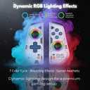 RogueReady Wireless Controllers for Switch, Switch OLED, Switch Lite and Switch 2 Wireless Controller Gamepad, Charging Adapters Included, Hall Effect Joystick Anti Drift, RGB Gaming Controller with Turbo Macro Motion Control Ergonomic Grip