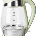 Electric Water Kettle Cordless Electric Kettles Glass Tea Heater & Hot Water Boiler 1.7L Blue Led Illumination Electric Water Kettle With Led Light Electric Tea Kettle (Green)