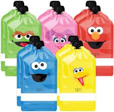 Simple Modern Sesame Street Reusable Baby Food Pouches for Toddlers | BPA Free Plastic, Food Safe, Freezer Safe | Refillable for Applesauce Yogurt & Puree Squeeze Pouch | 8pack | 5oz | Sesame Street
