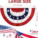 American Bunting Flags Outdoor 3x6 FT, 4th of July Pleated Large Fan Flags, USA Patriotic Banner Decorations for Outside Porch Door Yard Garden, Red White and Blue Decor, 4 Pack