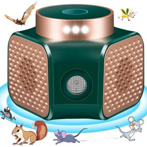 Upgraded Mouse Repellent Ultrasonic Plug in Mice Repellent Indoor Control for Rodent Rat Mouse Mice Squirrel 4 IN1 Electronic Repellent Devices for House Garage Basement Attic (green)