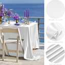 TURSTIN 8 Packs White Satin Tablecloth 102 x 58 Inch Overlay Satin Table Cover Rectangle Bright Silk Tablecloth Smooth Fabric Table Decoration for Wedding Banquet Party Events