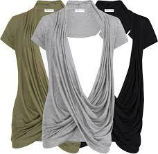 Free to Live 3 Pack Nursing Tops Breastfeeding Shirts Criss Cross Tops for Women Fall Maternity Clothes Short Sleeve Cardigan, Medium 