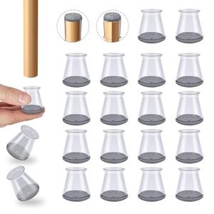15 Pcs Chair Leg Protectors for Hardwood Floors, Silicone Felt Furniture Leg Cover Pad for Protecting Floors from Scratches and Noise, Smooth Moving，X-Small(Fit Round Diameter：1/2" to 5/16")