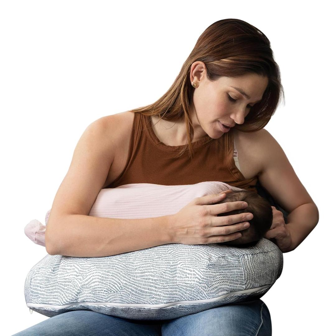 Boppy Nursing Pillow - Ergonomic Bottle & Breastfeeding Pillow with High, Firm, Large Area, Water-Repellent Cushion with Washable Cover; Baby Safety Alliance Verified - Blue Speckled Current Boppy Nursing Pillow - Ergonomic Bottle & Breastfeeding Pillow with High, Firm, Large Area, Water-Repellent Cushion with Washable Cover; Baby Safety Alliance Verified - Blue Speckled Current