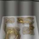 2Pcs Resin Reindeer Figurines for Christmas Decor Gold Tabletop Reindeer Statues Small Decorative Deer Figurines for Indoor Christmas Tabletop Mantle Decorations (Set of 2)