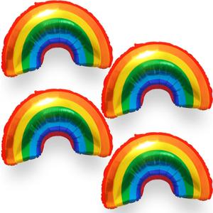 Giant Pride Day Balloons Rainbow Foil Balloons 38'' Large Rainbow Balloons for Pride Parade Supplies Festival Gay Party Decorations LGBTQ Birthday Party 4PCS