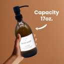 Brown Glass Dish Soap Dispenser for Kitchen Sink, Refillable Bottle with Stainless Steel Pump, Aesthetic Container for Liquid Dishwashing